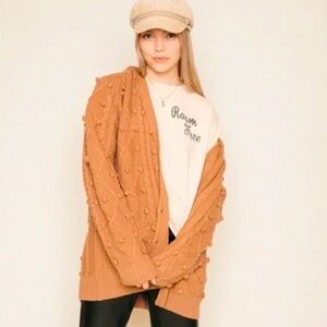 Unwind Pom Cardigan by Jackson Rowe in Winter Rose NWT size XL